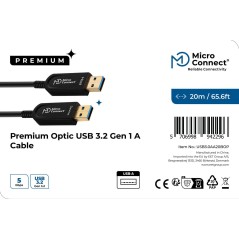 "High-Performance MicroConnect Premium Optic USB 3.0 A-A Cable 20m - USB3.0AA20BOPT"